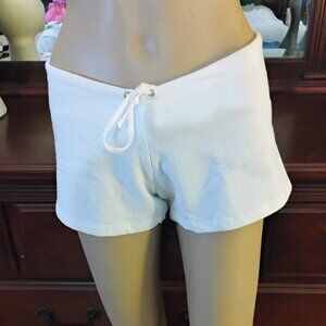 White Cotton Shorts with Tie
